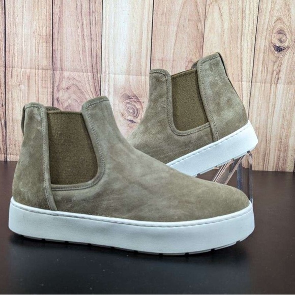 Vince Warren Suede High Top Slip-On Sneakers/Boots, Tan-Sz 9M lamb fur - Picture 1 of 8